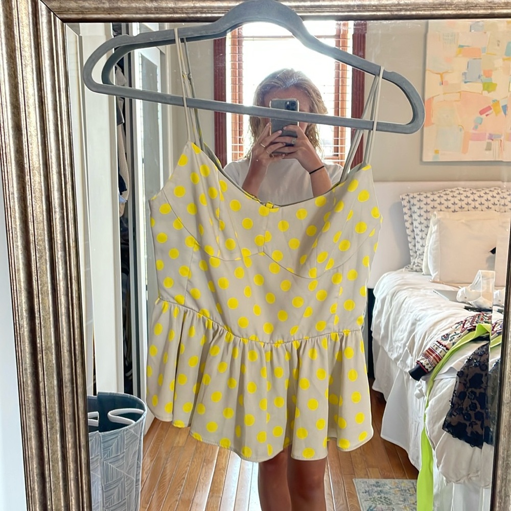 Zara Polka Dot Peplum top